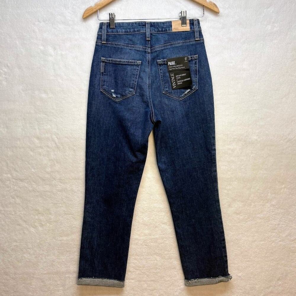 PAIGE Boyfriend Jeans Brigitte High Rise Straight Leg Vintage Wash Denim NWT 24 - Picture 4 of 11